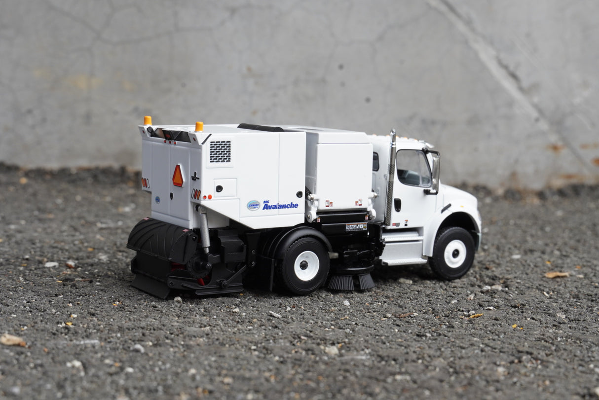1/50 Scale First Gear Freightliner M2 106 and Schwarze M6 Avalanche Street Sweeper