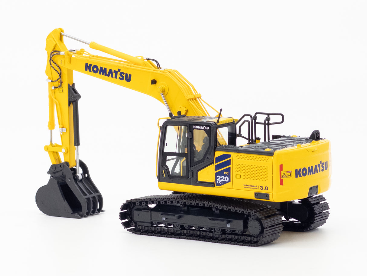 Titan Diecast Custom | 1/50 Scale Komatsu PC220LCi-12 w/ Coupler, Thumb, and 2 Buckets