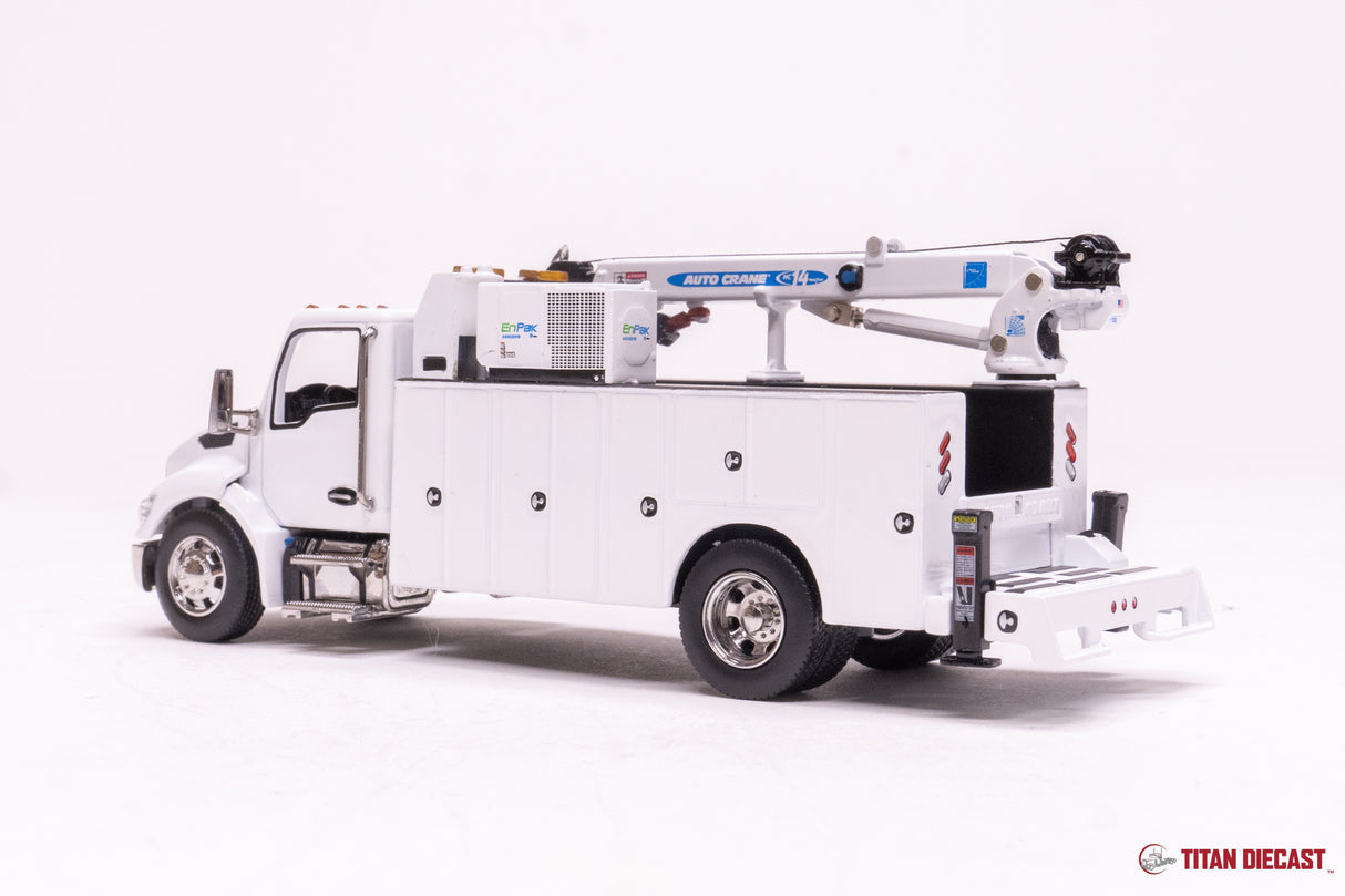 1/50 Scale Diecast Masters Kenworth T380 with Auto Crane Service Body - White
