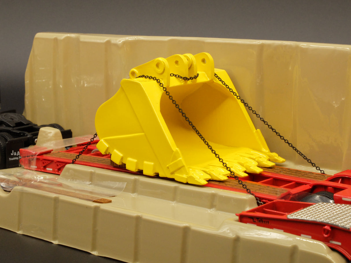 1/50 Scale First Gear Mack Granite w/ Lowboy and Bucket Load - J&A Trucking