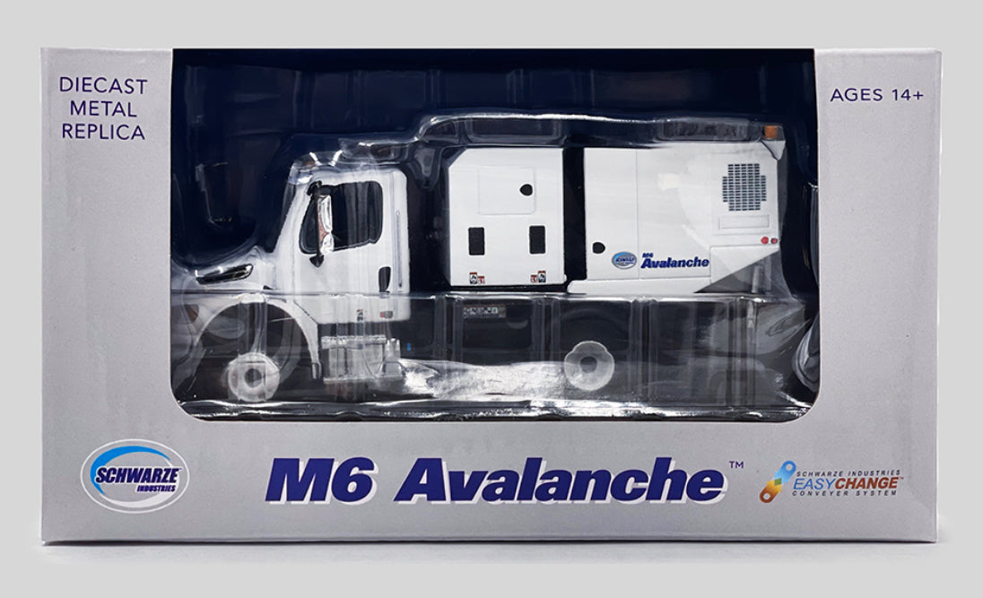 1/50 Scale First Gear Freightliner M2 106 and Schwarze M6 Avalanche Street Sweeper