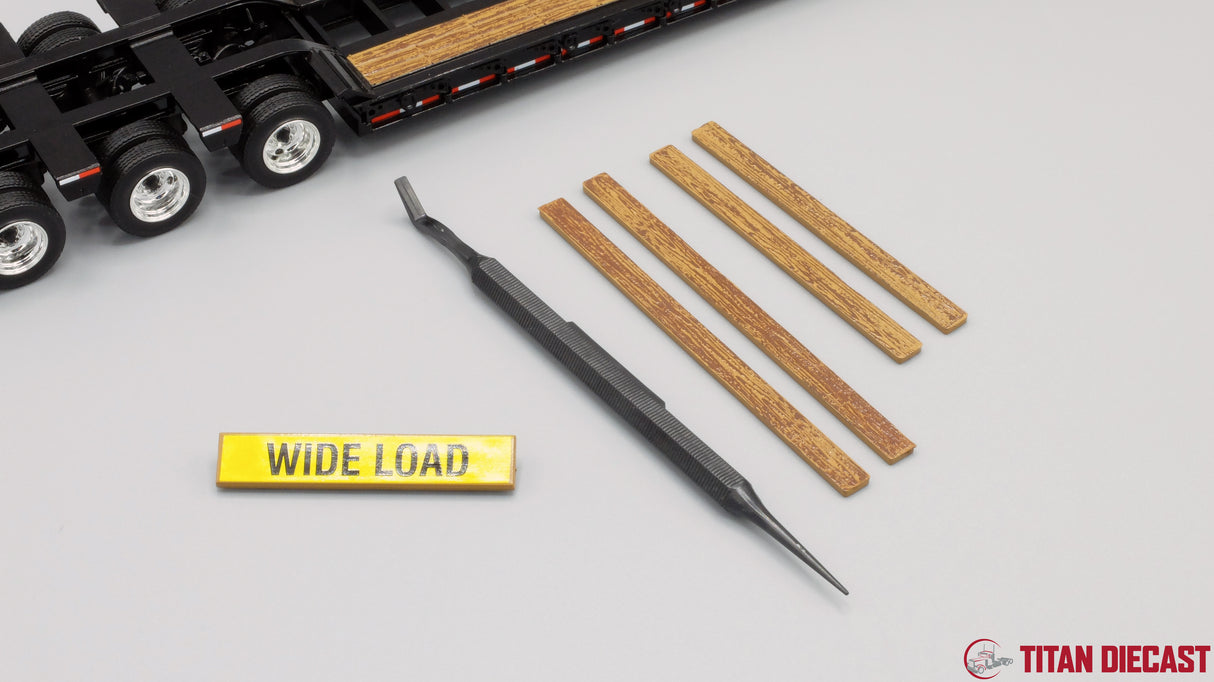 1/50 Scale Mack Granite Day Cab w/ Talbert Lowboy Trailer - Blue/Black