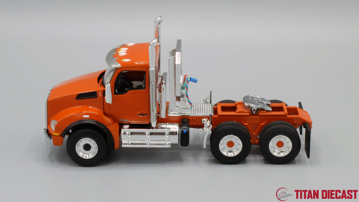 1/50 Scale Kenworth T880 w/ East Genesis Dump Trailer - Burnt Orange/Chrome