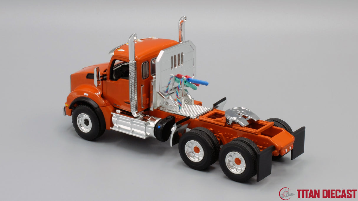 1/50 Scale Kenworth T880 w/ East Genesis Dump Trailer - Burnt Orange/Chrome