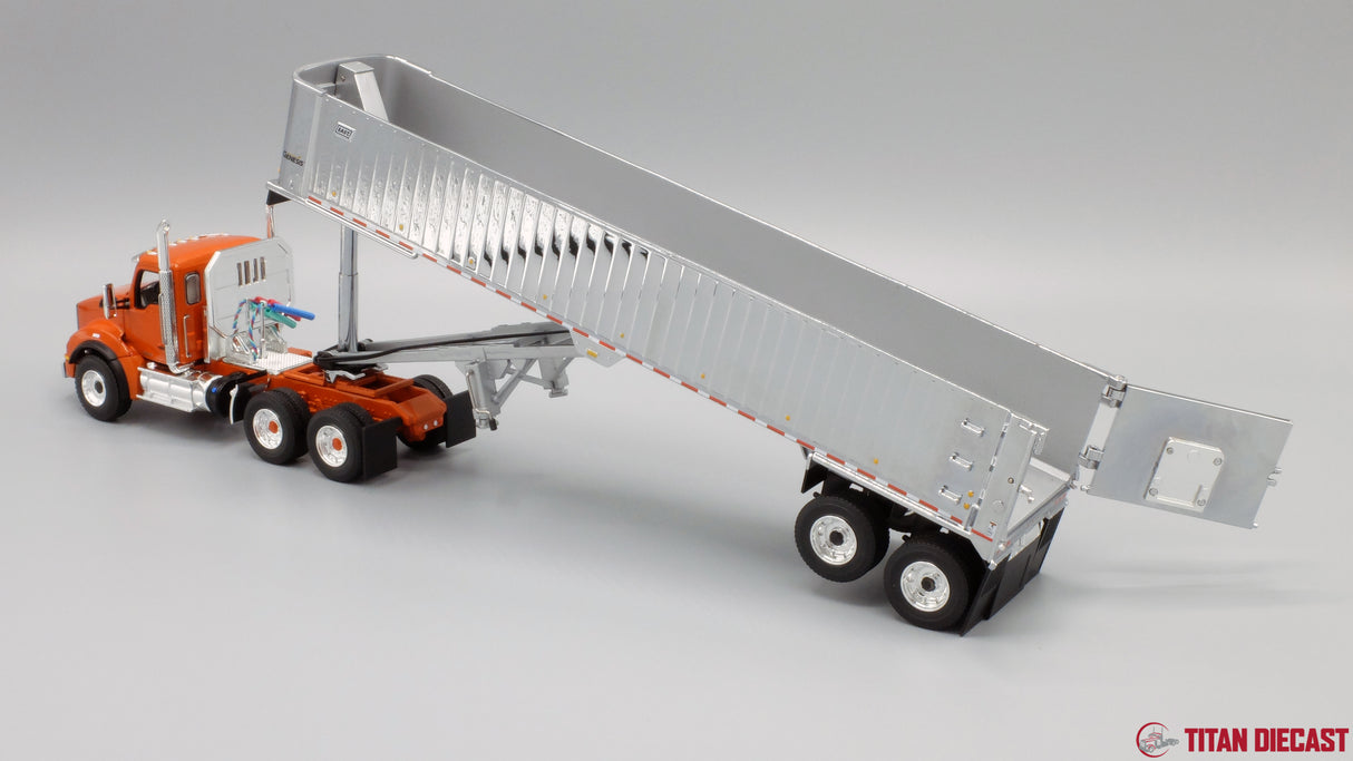 1/50 Scale Kenworth T880 w/ East Genesis Dump Trailer - Burnt Orange/Chrome