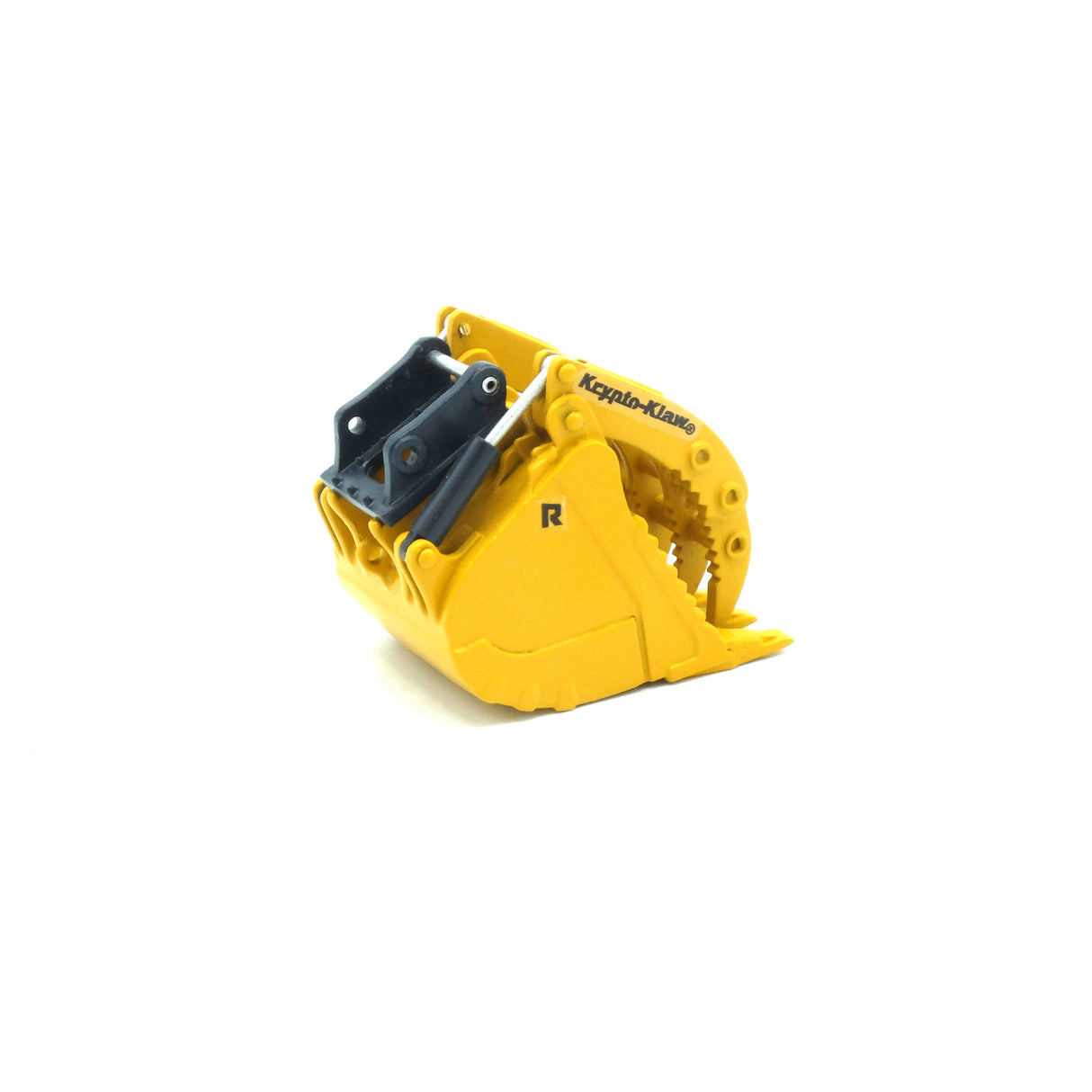 45 Ton Rockland Krypto Klaw® Bucket w/ Coupler - Deere Yellow (Fits Ertl Deere 470G)