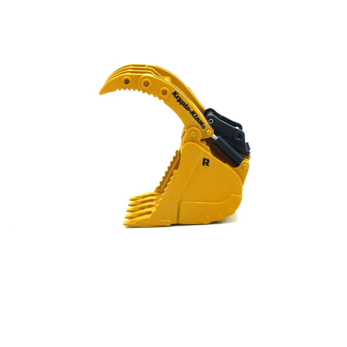 45 Ton Rockland Krypto Klaw® Bucket w/ Coupler - Deere Yellow (Fits Ertl Deere 470G)