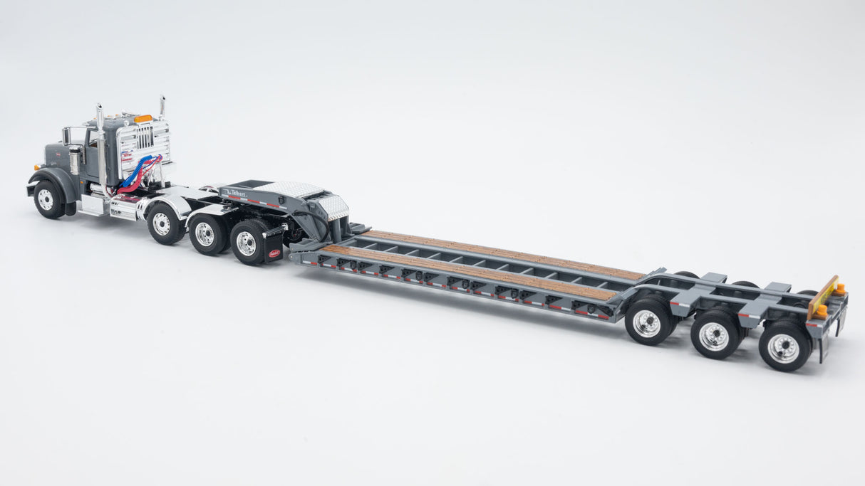 NOW IN STOCK - 1/50 Scale First Gear Peterbilt 367 w/ Talbert 55SA Lowboy - Northsea Gray - TD Exclusive