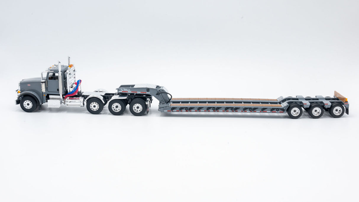 NOW IN STOCK - 1/50 Scale First Gear Peterbilt 367 w/ Talbert 55SA Lowboy - Northsea Gray - TD Exclusive