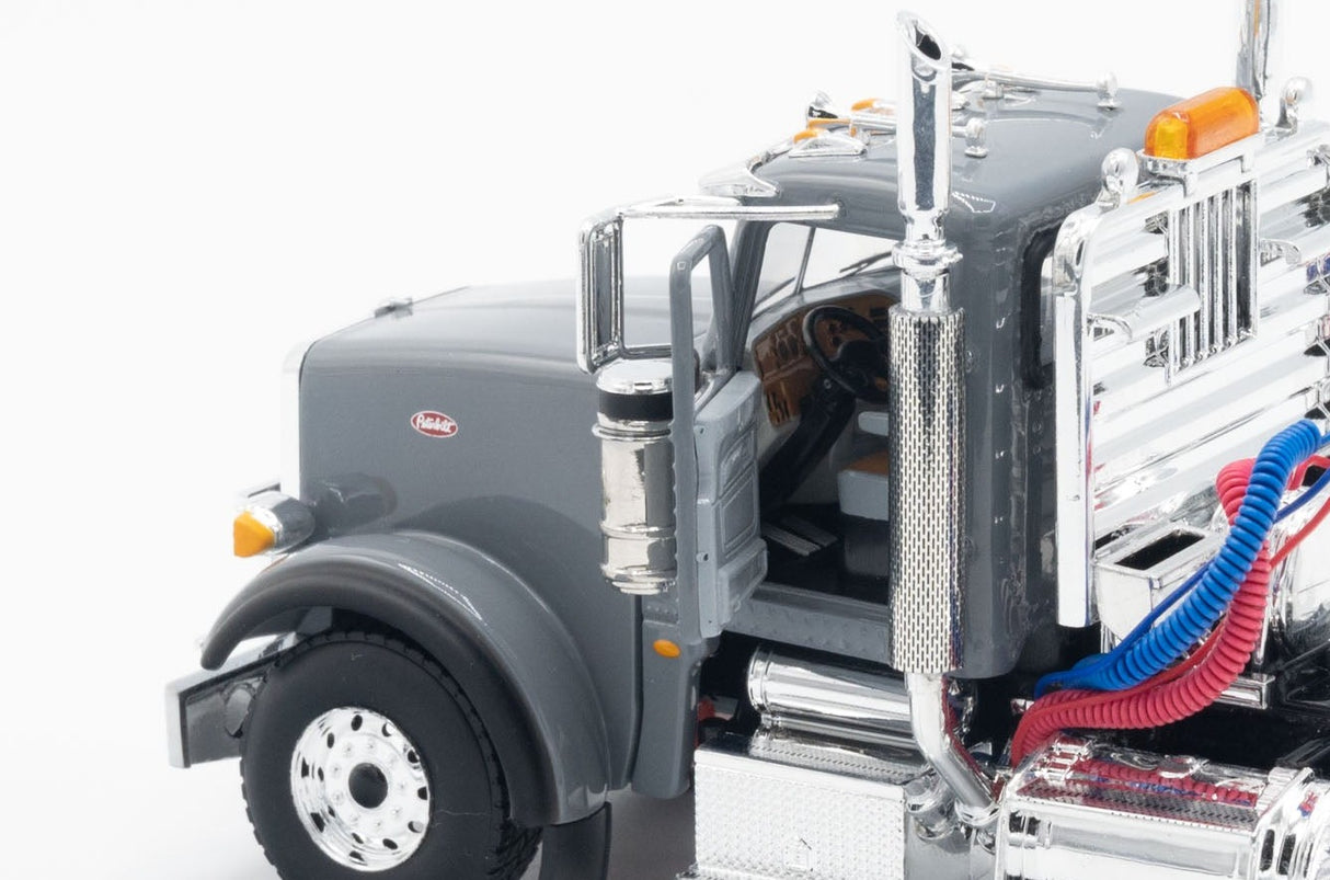 NOW IN STOCK - 1/50 Scale First Gear Peterbilt 367 w/ Talbert 55SA Lowboy - Northsea Gray - TD Exclusive