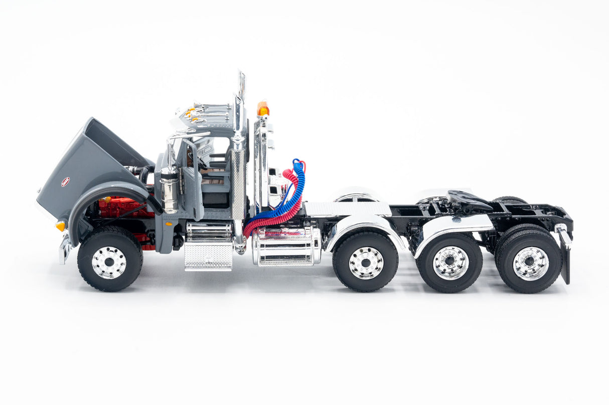NOW IN STOCK - 1/50 Scale First Gear Peterbilt 367 w/ Talbert 55SA Lowboy - Northsea Gray - TD Exclusive