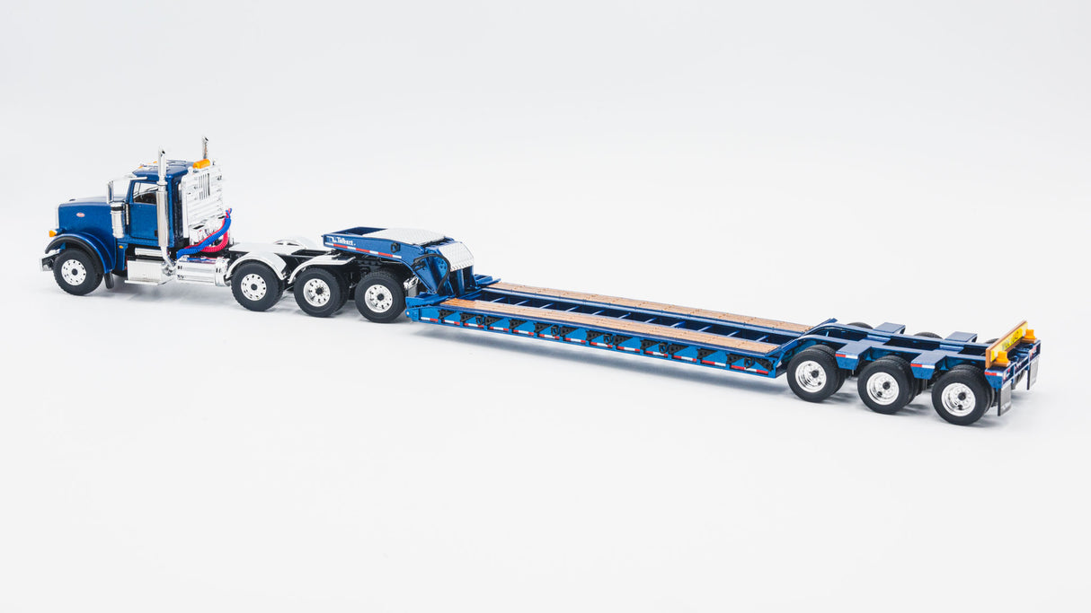 NOW IN STOCK - 1/50 Scale First Gear Peterbilt 367 w/ Talbert 55SA Lowboy - Sovereign Blue - TD Exclusive