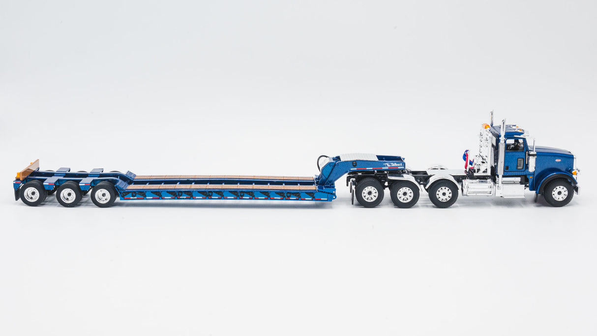 NOW IN STOCK - 1/50 Scale First Gear Peterbilt 367 w/ Talbert 55SA Lowboy - Sovereign Blue - TD Exclusive