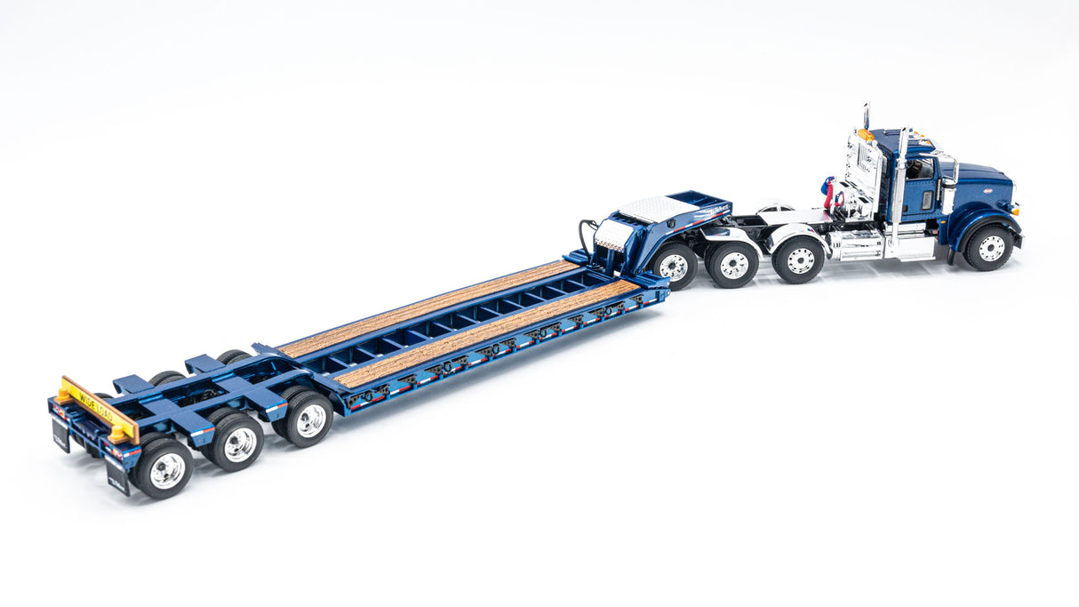 NOW IN STOCK - 1/50 Scale First Gear Peterbilt 367 w/ Talbert 55SA Lowboy - Sovereign Blue - TD Exclusive
