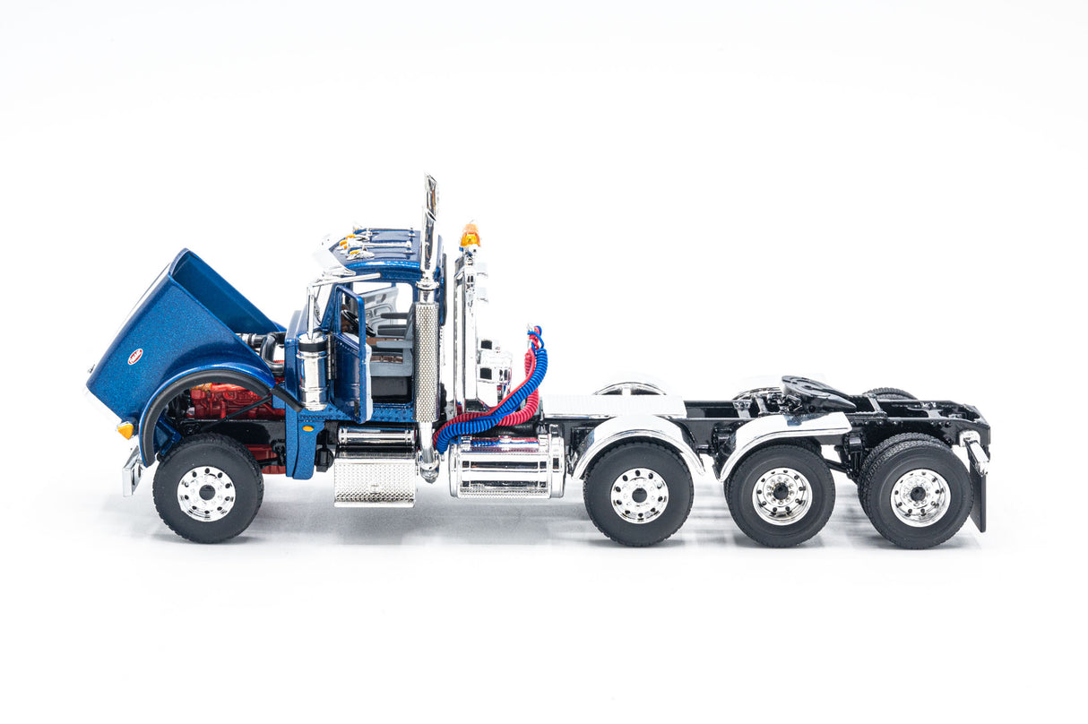 NOW IN STOCK - 1/50 Scale First Gear Peterbilt 367 w/ Talbert 55SA Lowboy - Sovereign Blue - TD Exclusive