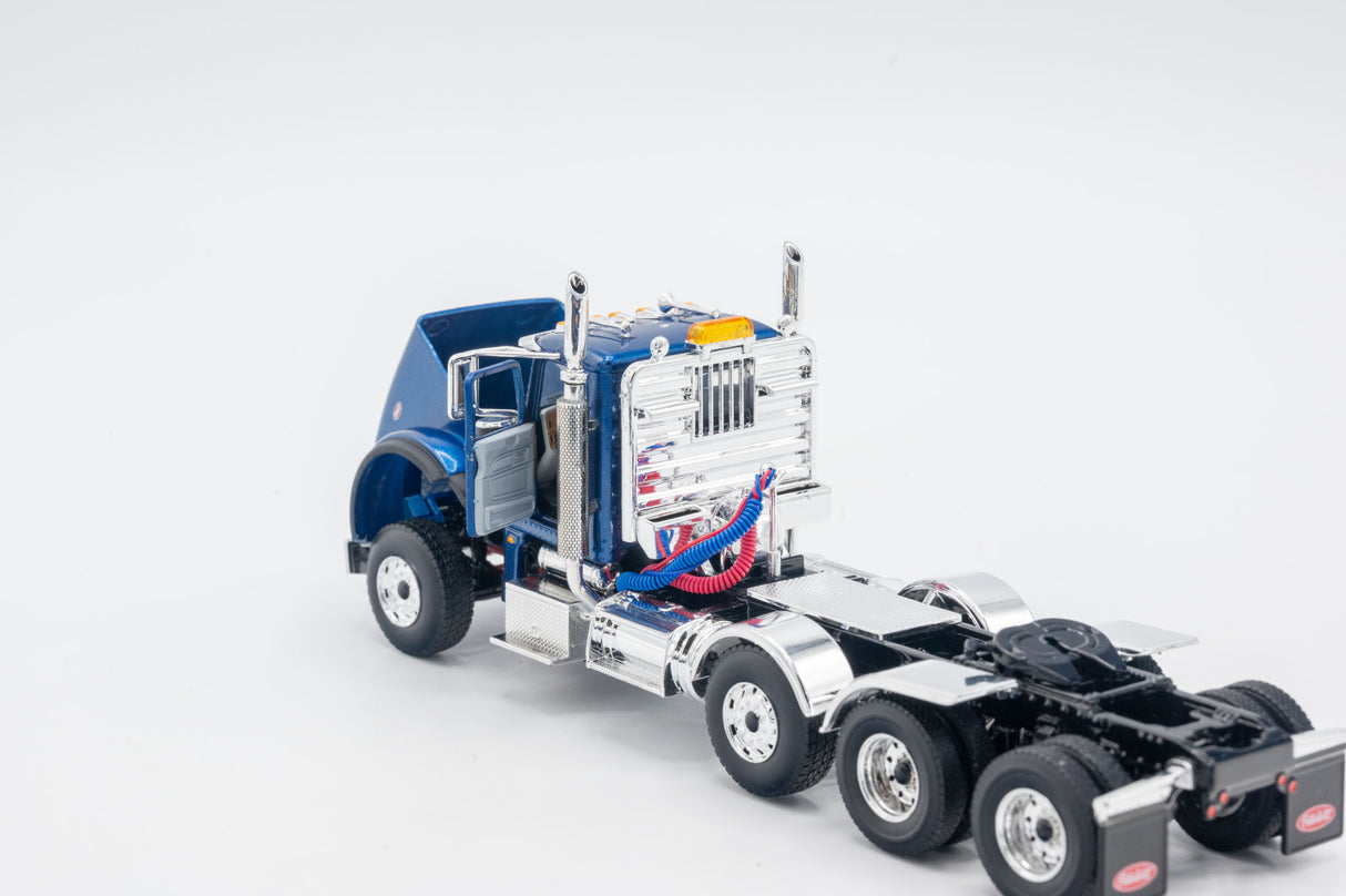 NOW IN STOCK - 1/50 Scale First Gear Peterbilt 367 w/ Talbert 55SA Lowboy - Sovereign Blue - TD Exclusive