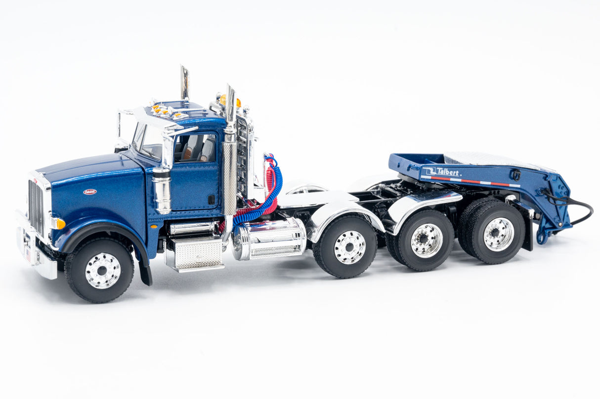 NOW IN STOCK - 1/50 Scale First Gear Peterbilt 367 w/ Talbert 55SA Lowboy - Sovereign Blue - TD Exclusive