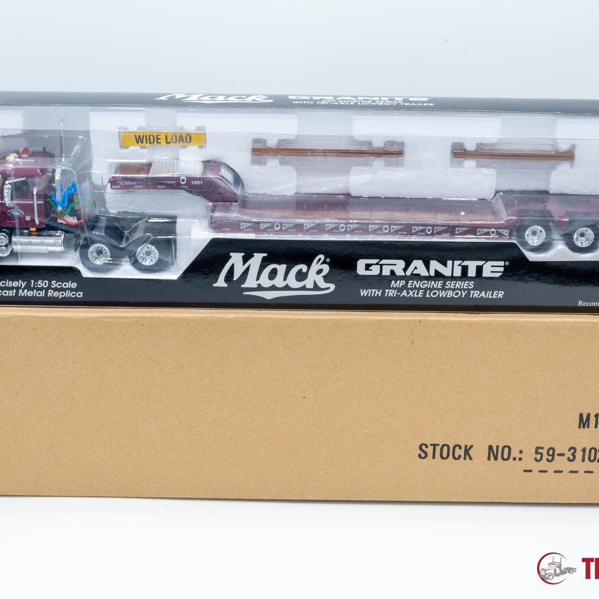 Mack Granite MP Avec Remorque Lowboy - First Gear 1/50 - Construction Case (Occasion)