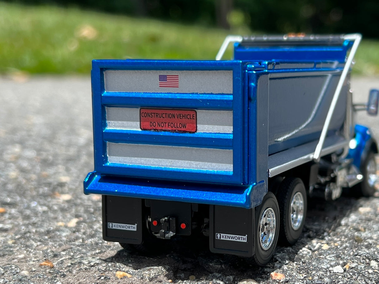 Titan Diecast Custom Combo - Kenworth T880 East Dump and Straight Dump - Blue/Silver