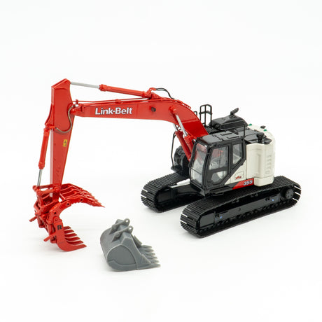 Titan Diecast Custom | 1/50 Scale Link-Belt 355X4S Excavator w/ Bucket and Rockland Krypto Klaw Rake