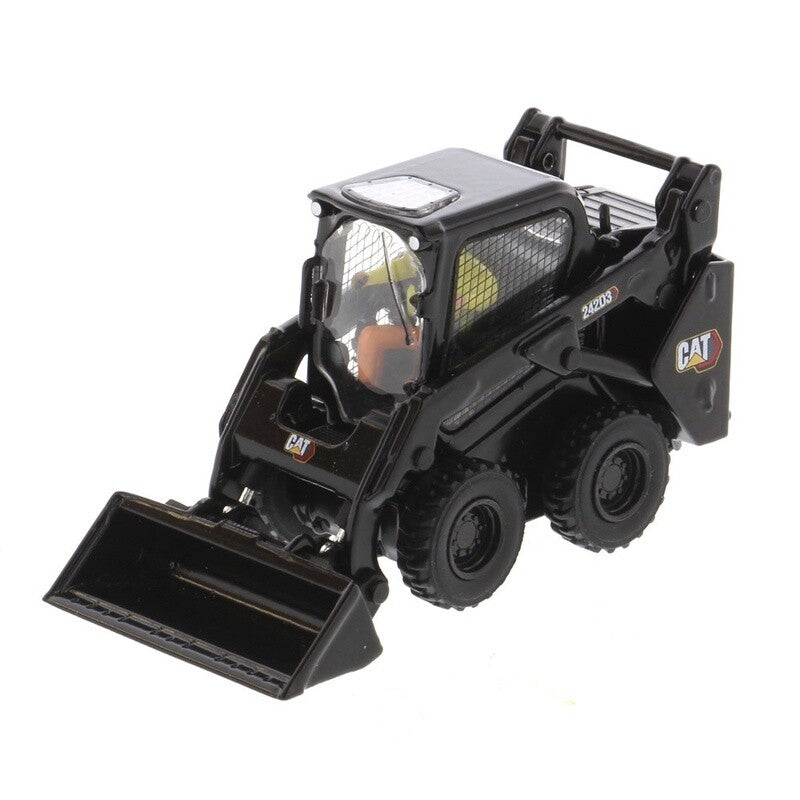 Caterpillar 242D Skid Steer w/3 Attachments - Black Version