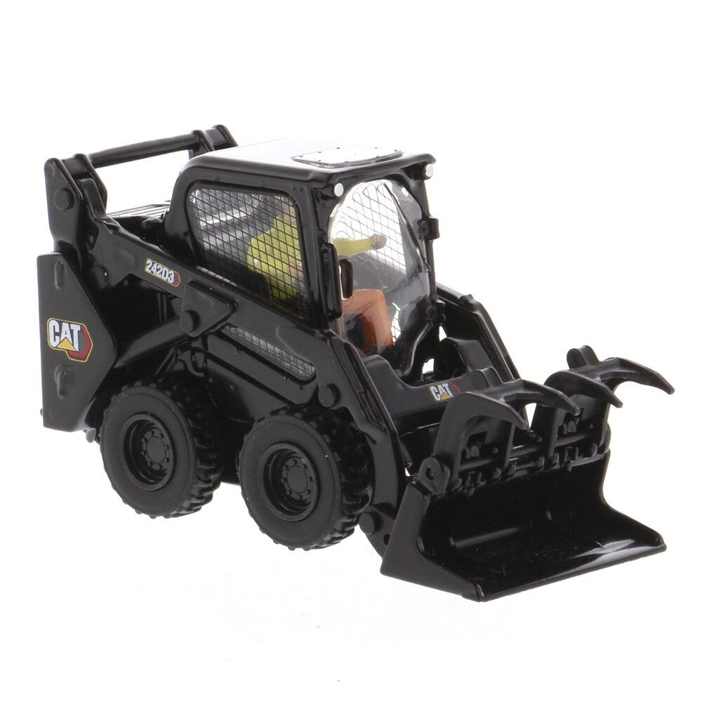 Caterpillar 242D Skid Steer w/3 Attachments - Black Version