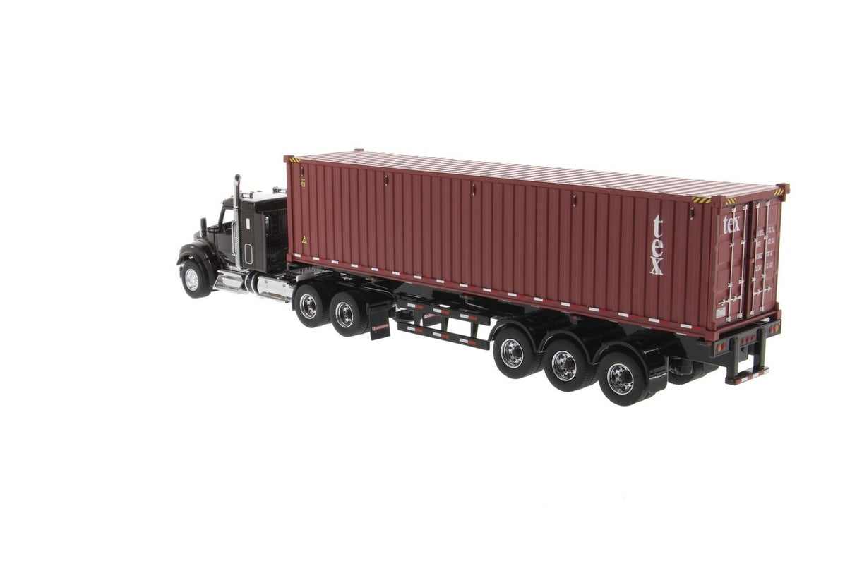 Kenworth T880 SBFA Tractor w/Sleeper & Container - Black/Tex