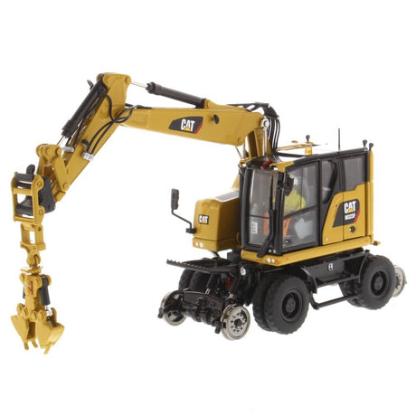 Caterpillar M323F Railroad Wheeled Excavator - Cat Yellow