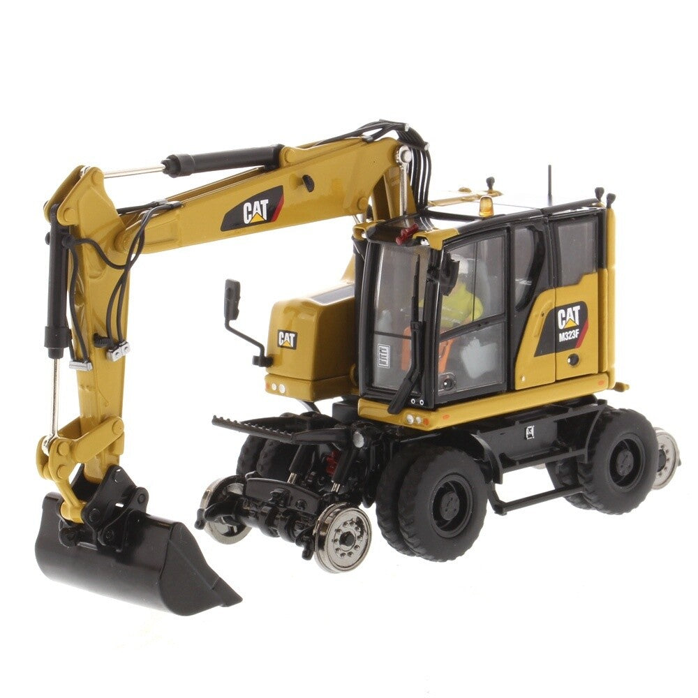 Caterpillar M323F Railroad Wheeled Excavator - Cat Yellow