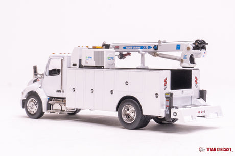 1/50 Scale Diecast Masters Peterbilt 536 with Auto Crane Service Body - White