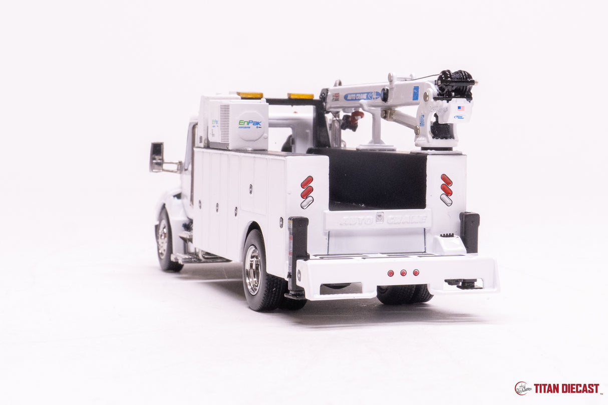 1/50 Scale Diecast Masters Kenworth T380 with Auto Crane Service Body - White