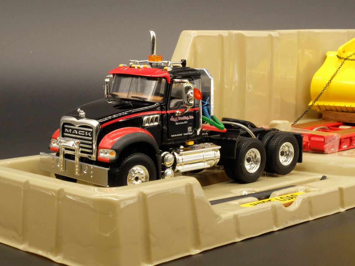 1/50 Scale First Gear Mack Granite w/ Lowboy and Bucket Load - J&A Trucking