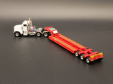 1/50 Scale First Gear Peterbilt 367 w/ Lowboy - White Red