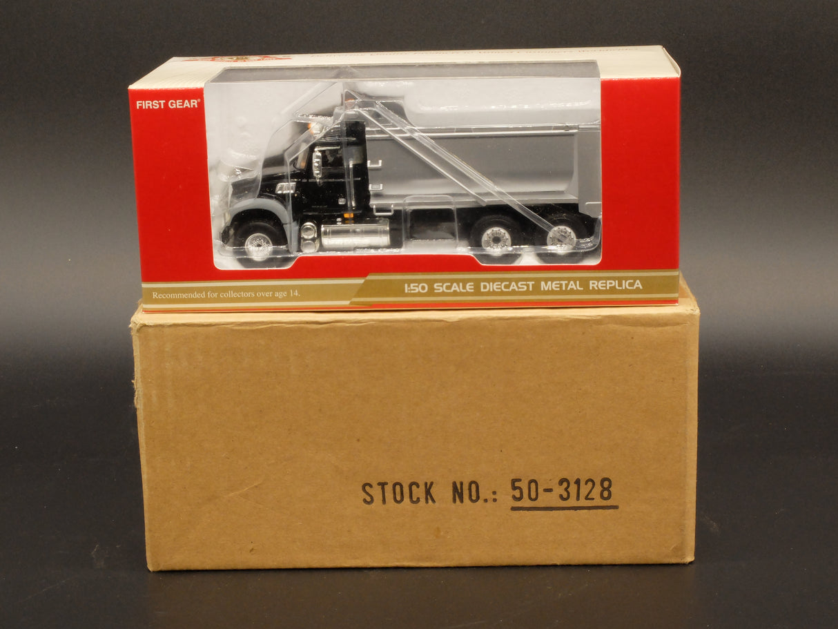 1/50 Scale First Gear Mack Granite Dump Truck - Black/Silver