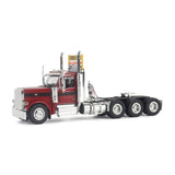 1/50 Scale Diecast Masters Peterbilt 589 Tri-Axle Tractor - Legendary Red