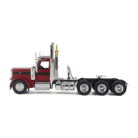 1/50 Scale Diecast Masters Peterbilt 589 Tri-Axle Tractor - Legendary Red