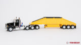 1/50 Scale First Gear Peterbilt 367 w/ Bottom Dump Trailer - Black/Yellow